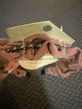 Pink ruched rhinestone headband valentines hair accessories headband new