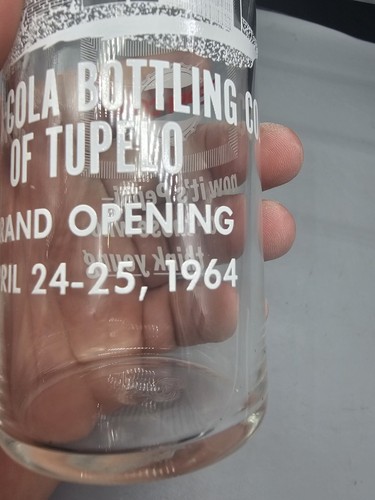 1964 PEPSI Cola Bottling Co. of Tupelo MS Grand Opening Commemorative Glass - Picture 3 of 10