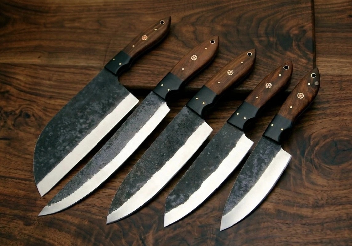 Handmade kitchen knives set,high carbon steel , cooking knives set,gift for wife