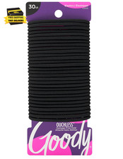 Ouchless Hair Elastics, 30 Count Black, No Pull, No Breakage, Tangle-Free Hair T