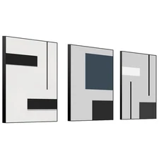 MPLONG Wall Art, Set of 3 Pieces, Modern Natural Simple Abstract Geometric Pi...