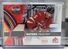 2025-26 SP Game Used Devon Toews #4N-DT 4 Nations Face-Off Fabrics Jersey 7/15