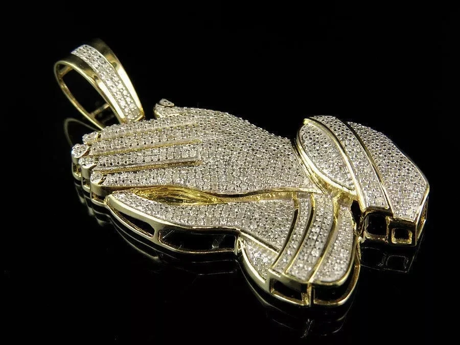 Кулон из настоящего муассанита круглой огранки 2 карата с покрытием из желтого золота 14 карат серебро - Изображение 2 из 4