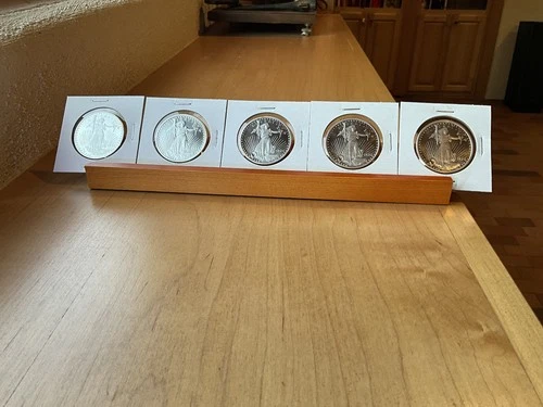 Saint-Gaudens Double Eagle 1 oz. 999 Silver BU Round Golden State Mint Set of 5