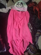 HALLOWEEN COSTUME TEEN XL hot Pink Skirt W Neon Mask.