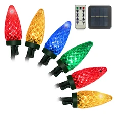 Anycosy Solar Christmas Lights Outdoor, C6 Christmas Lights 19.7 Ft 60 LEDs S