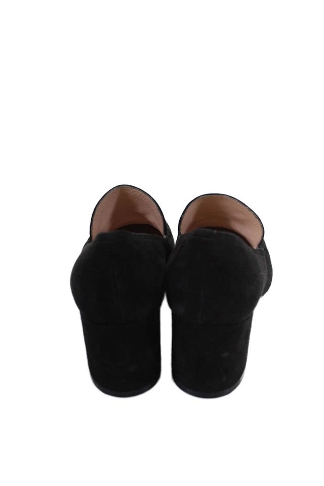 Sapatos de Salto Gianvito Rossi Feminino Camurça Biqueira Redonda Preto Tamanho 37 7 - Imagem 3 de 4