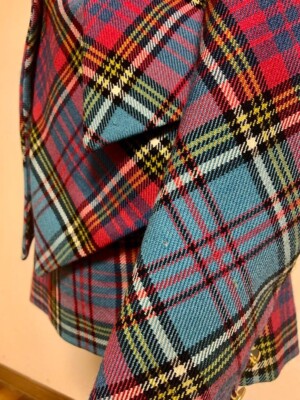 Vintage Vivienne Westwood Blue Mac And Tartan Check Suit Jacket