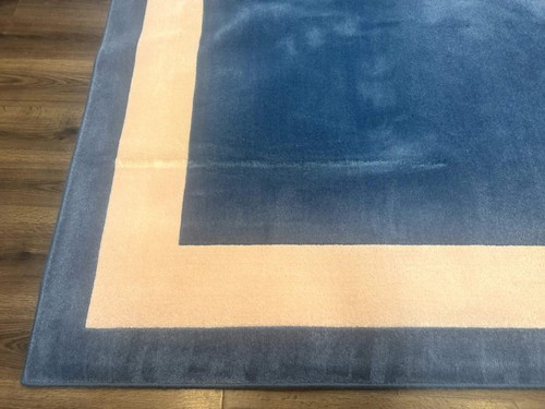 Blue and Cream Square Rug 10x10 ft, Large Square Carpet - Picture 8 of 10
