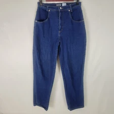 French Dressing Jeans Womens 8 Blue Denim High Rise Mom Dark Wash W27 x L27.5