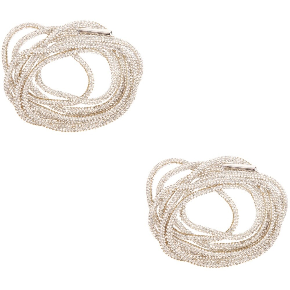 APL 2 PEZZI Lacci per Scarpe Cristallo Lavoro Strass Lacci per Sneakers Strass