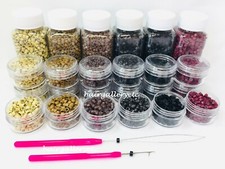 Silicone Micro Rings Feather i tip fusion Hair Extension Beads LOOP HOOK USA