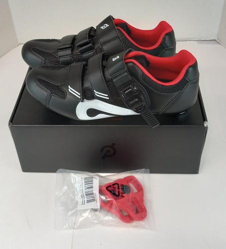 Peloton Cycling Shoes Women's EU 39 (US 8) Hook & Loop Closure Black & White NIB - Picture 2 of 17