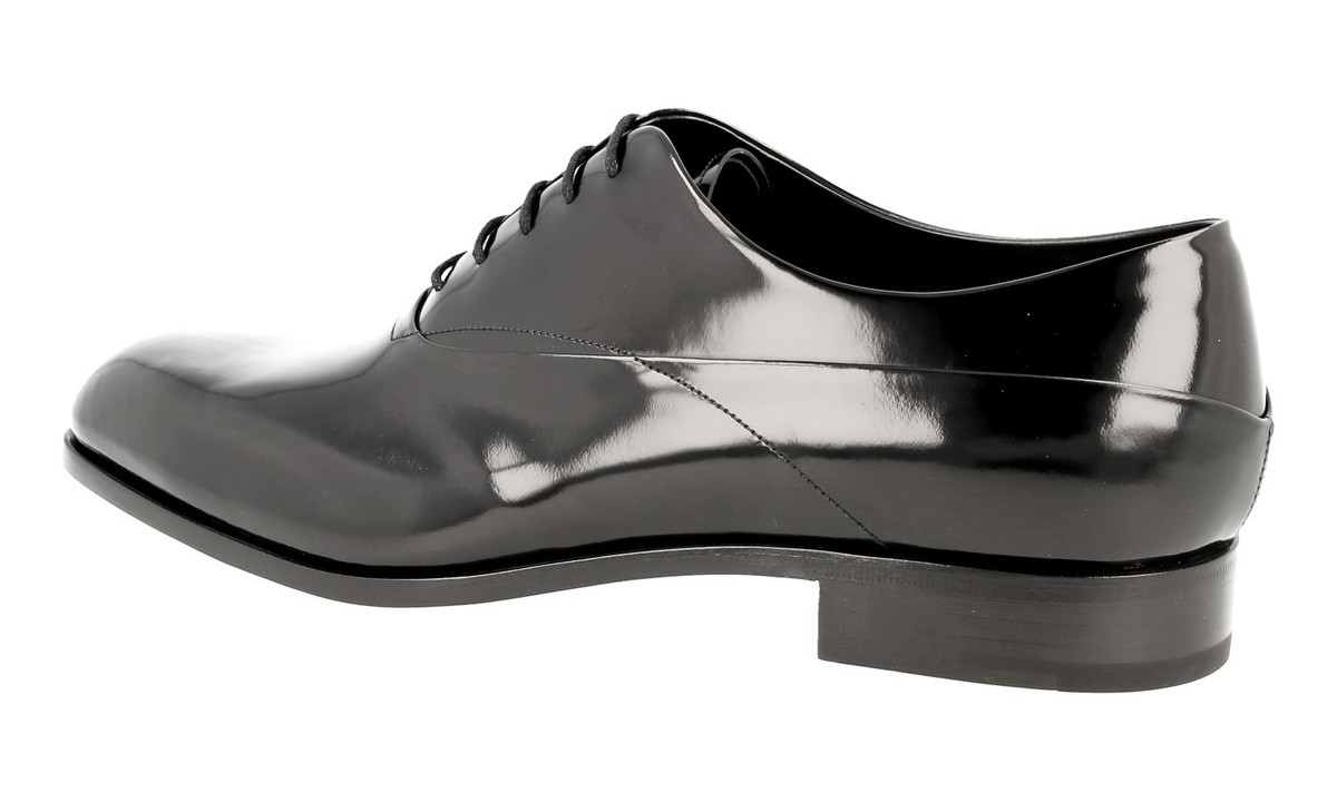 AUTH LUXURY PRADA OXFORD BUSINESS SHOES 2EB143 BLACK LEATHER NEW