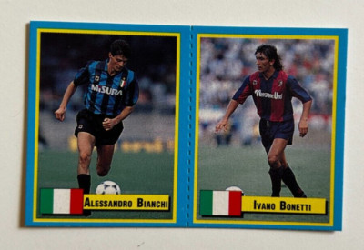 Alessandro BIANCHI Inter and Ivano BONETTI Bologna Top Micro Cards Vallardi 1989