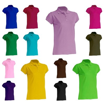 Damen Polo Shirt Kurzarm Tailliert Classic viele Farben Poloshirt JHK 511 NEU