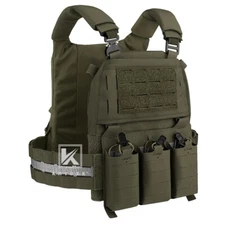 KRYDEX FCPC V5 Plate Carrier Tegris Cummerbund and KTAR Front Flap Ranger Green