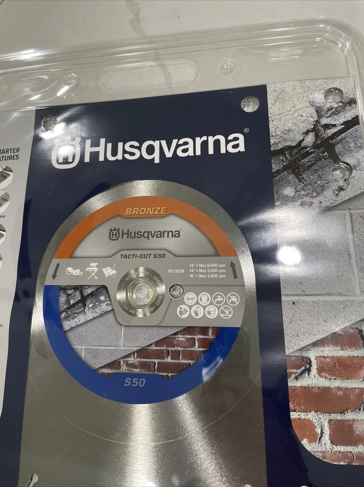 Hoja de hormigón Husqvarna Tacti-Cut S50 bronce 14 pulgadas diamante nueva. El nuevo VH5 Foto 2 de 4