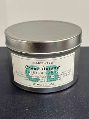 Trader Joe's Cedar Balsam Candle 5.7oz Fresh Alpine Scent NEW