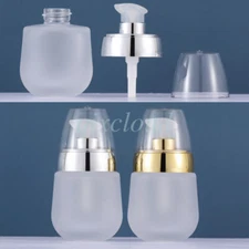30ml Frosted Clear Glass Lotion pump Bottles Creme Gel Cosmetic Container