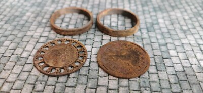 2x Gullideckel Echtrost BEMALT oder UNBEMALT Kanaldeckel 1:45 Spur 0 Modellbau