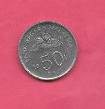 MALAYSIA KM53 2002 UNC-MINT UNCIRCULATED  50 SEN  OLDER COIN