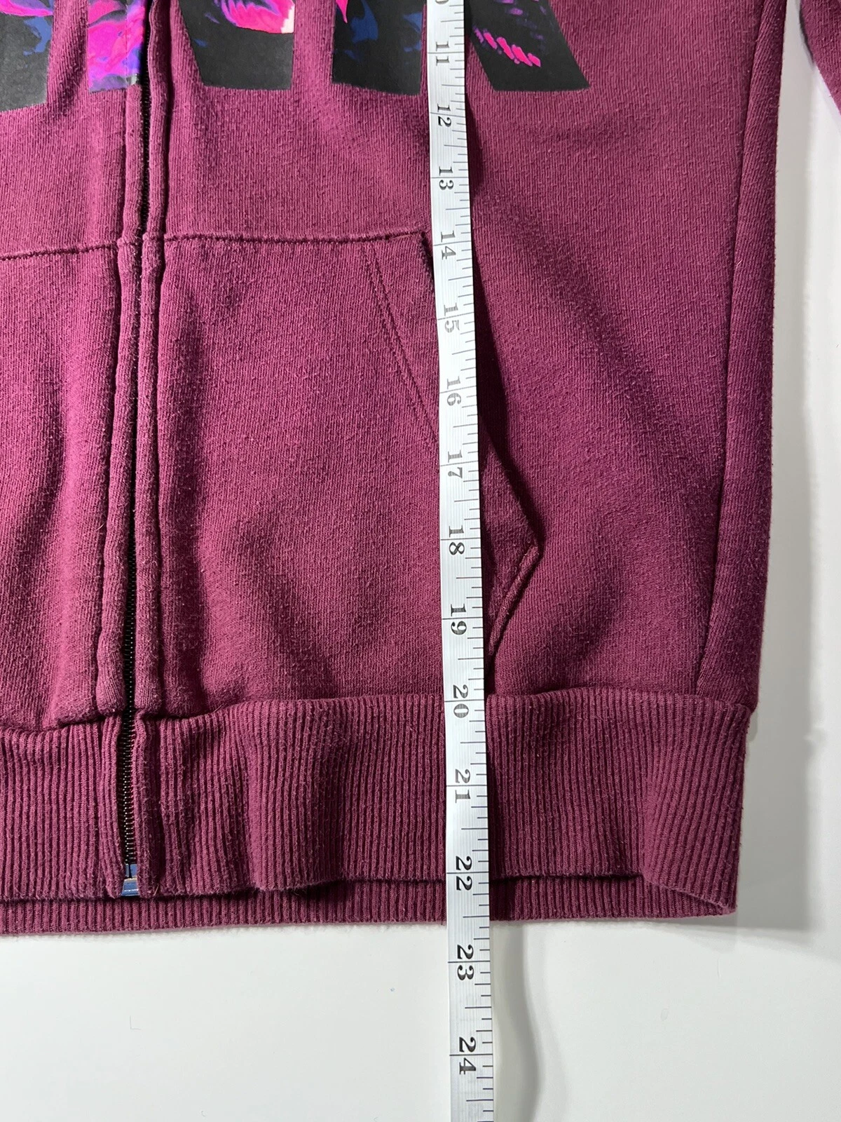 UNDERCOVER Felpa con cappuccio donna rosa giacca con cerniera completa piccola bordeaux floreale e logo palmo