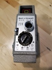 Vintage Bell  Howell 220 Sundial 8mm Movie Camera w/Leather Case Telephoto Lens