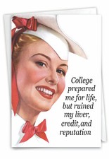1 Funny Blank All Occasions Greeting Card - College, Includes Envelope, US-Made