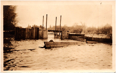 River Bridge Construction in Unknown Area 1910s RPPC Postcard Photo Unidentified