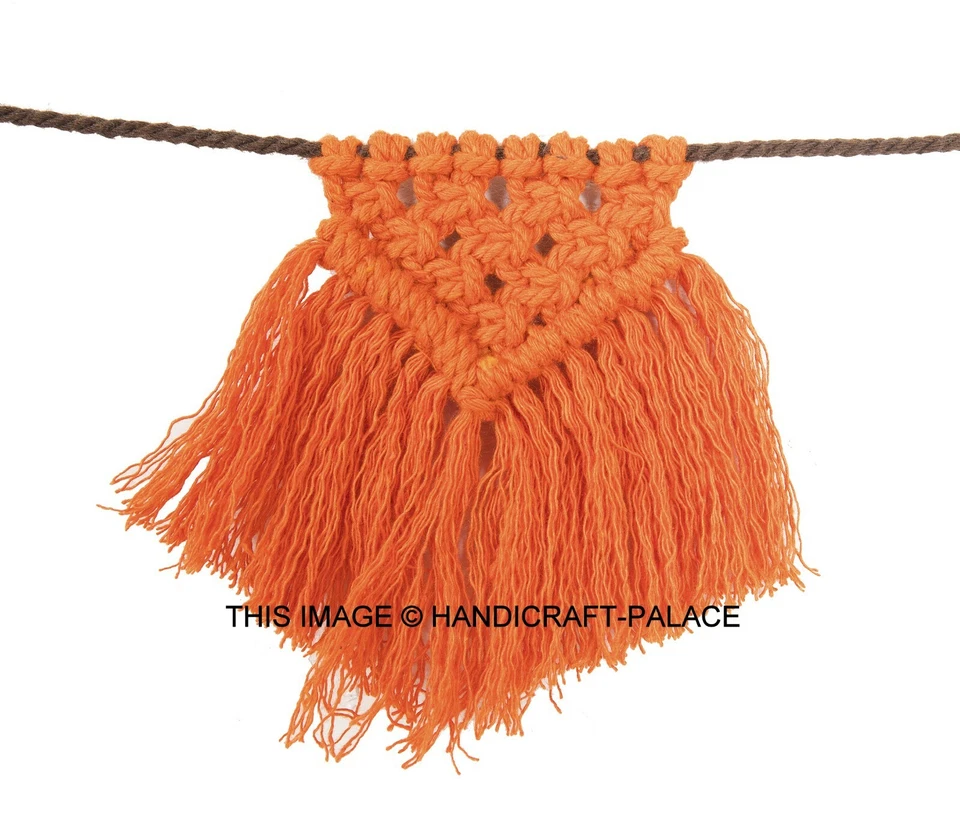 Hágalo usted mismo BANDERA DE BANDERÍN de macramé arte indio/tejido/habitación de bebé/decoración de pared/cuerda/cordón/boho Foto 2 de 3