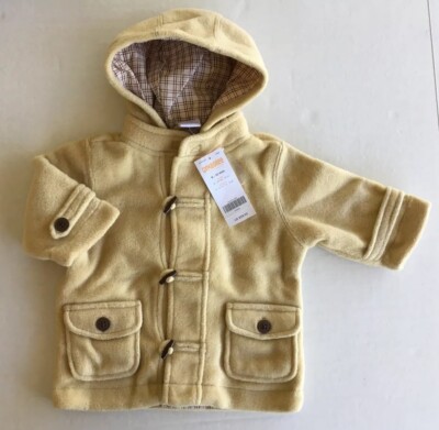 NWT Gymboree Traditional Style 6-12 Months Tan Toggle Hooded Coat
