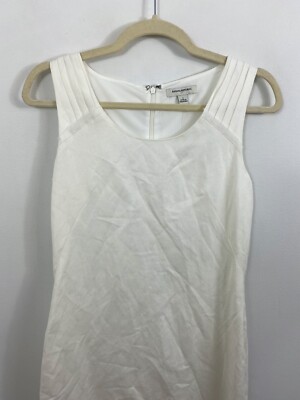 NEW Banana Republic Ivory Sleeveless Sheath Dress Size 2 Linen Blend Lined  | eBay