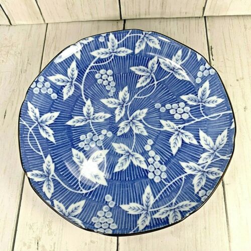 Vintage Takahashi San Francisco Blue White Asian Scalloped 7 1/2” Dish Plate