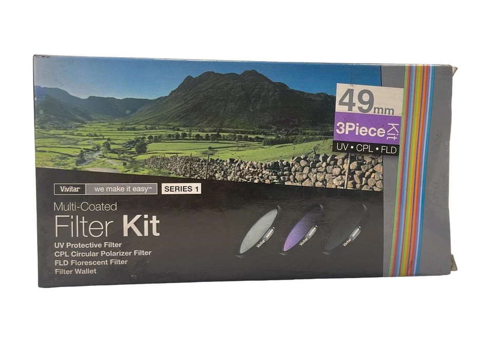 Vivitar 3-Piece Multi-Coated Filter Kit 49mm (UV/CPL/FLD) - Image 2 of 4