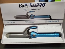 BaByliss PRO Nano Titanium 1 1/4" 32 mm Spring Curling Iron Blue NEW