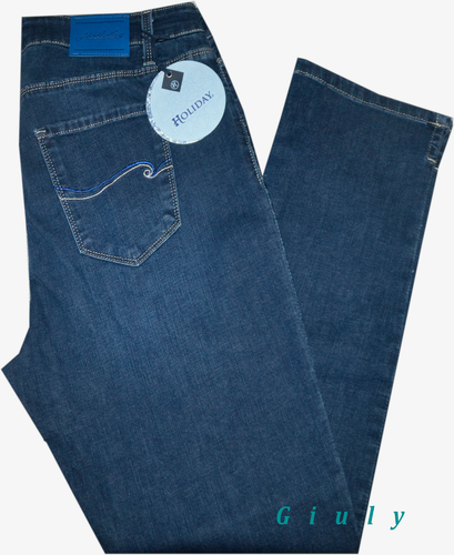 Pantalone HOLIDAY DONNA Jeans stretch vita regolare spacco Made Italy 0393  | eBay