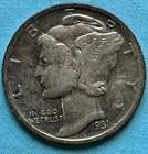 1931 Mercury dime. 90% Silver. VG Condition. Charity Auction/Animal Rescue.