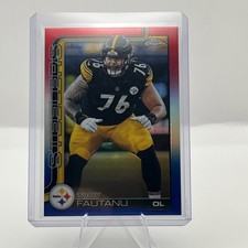 2025 Topps Chrome #256 Troy Fautanu Red White Blue Refractor Steelers