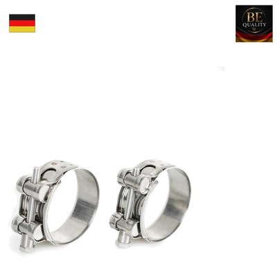 Auspuff Schellen Edelstahl 2er Set für Auspuffrohr 52-55mm Universal Chepula
