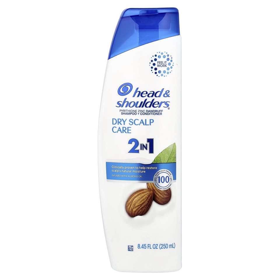 2 in 1 Shampoo + Conditioner, Dry Scalp Care, Infused with Almond Oil, 8.45 fl
