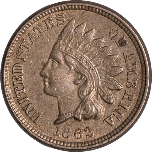 1862 US Indian Head Cent - AU Condition