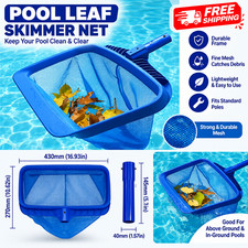 Heavy Duty Pool Skimmer Leaf Rake Net Cleaning Swimming Pool Fine Mesh Netting