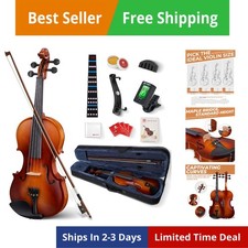 Violino Misura 1/2 per Principianti Set Completo, Abete Bambini Violino Mezza Misura Panino...