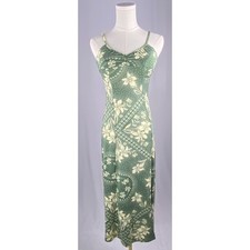 Urban Outfitters Arna Green Floral Midi Slip Dress Tie Back XS Y2K Fairycore