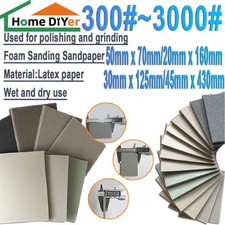Dry&Wet Sandpaper Foam Sanding Sheets Sand Paper Poli Flocking 300~3000 Grit