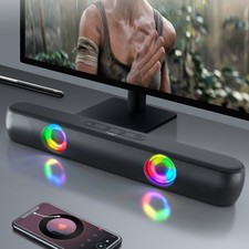 Wireless Bluetooth Soundbar Speaker Home Audio PC TV Phone Laptop 7 RGB Light