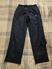 Vintage Nike Track Pants Windbreaker Wide Leg Ankle Zip Lined Navy Blue Large