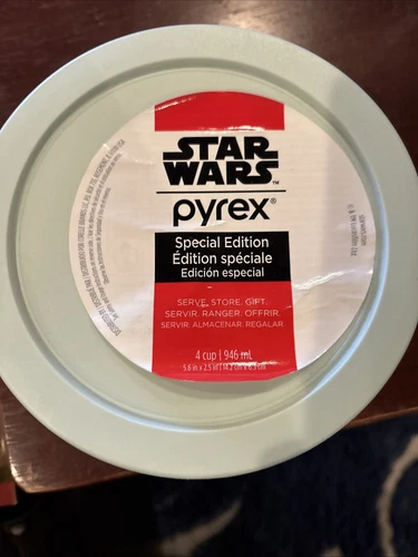 NEW PYREX 4 CUP GLASS STORAGE BOWL STAR WARS - BABY YODA -THE CHILD 2 Pack Set