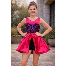 Weissman Girls Dance Costume Dress Skort Sequin Velvet Pink Purple LC